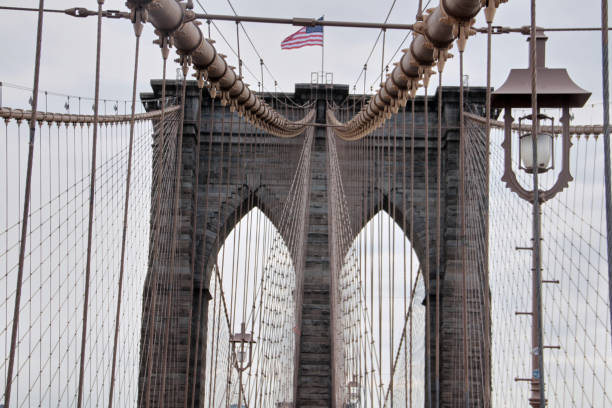 istock : Majestic View of the Brooklyn Bridge Tower and Cables 2180955383