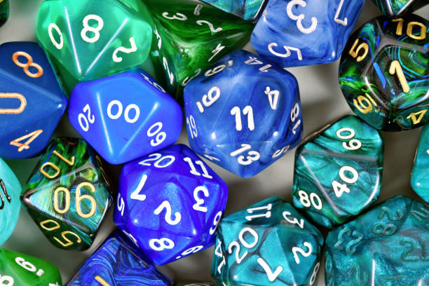 istock Blue and green roleplaying game RPG dice 2180956791