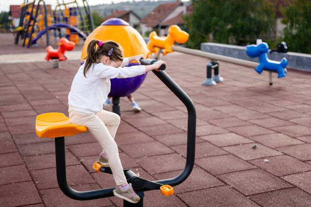 istock A child is playing on the playground 2180963363