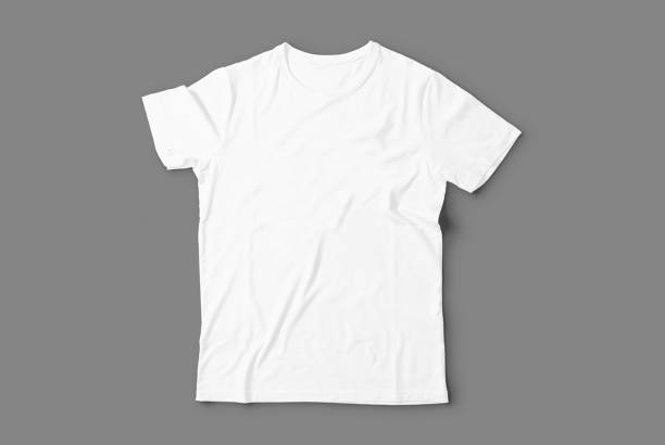 istock Blank white t shirt front mockup, plain cotton t shirt mock up template for design, branding, print, store. Empty casual apparel 2180964048