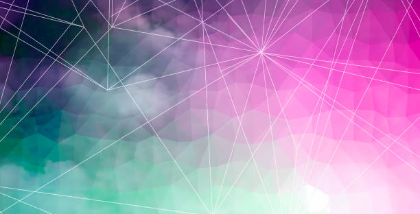 Abstract geometric pattern with pink and green hues