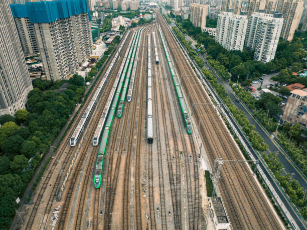 istock aerial view of railway 2180971450