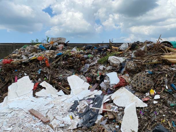 istock Piles of rubbish at a landfill 2180972907