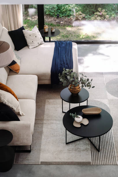 istock Comfortable living room with modern decor and natural light in a cozy home setting 2180975038