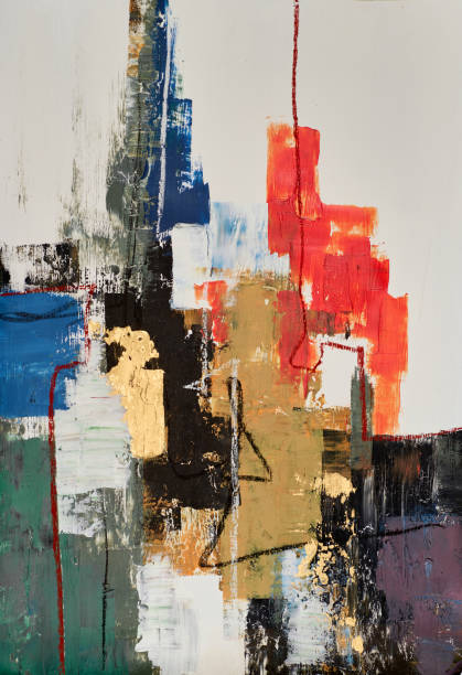 istock Vibrant abstract painting in modern impressionism, hand-drawn with dynamic brushstrokes. Rich in texture and depth,  artwork showcases a unique blend of colors, perfect for contemporary decor 2180985932