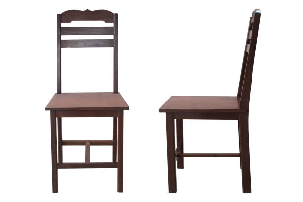 istock Old wooden chair isolated on white background. 2180987720