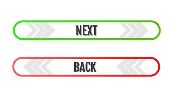 Next And Back Button Vector Illustration Design For Apps Stock ...