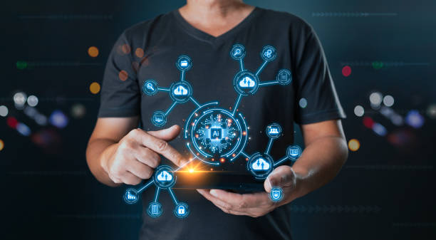 istock a person touch Ai chip.new technology big data and business process strategy, customer service management.Digital transformation change management,internet of things.cloud computing.Ai technology. 2181007289