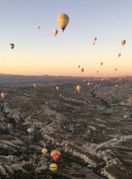 istock Colorful balloons over beautiful valley in Cappadocia 2181014814