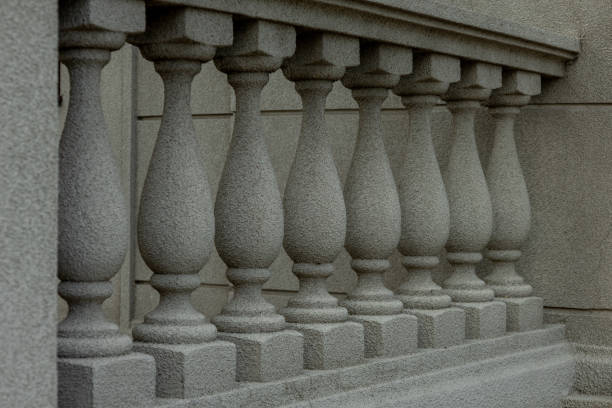 istock Detailed view of an intricately designed stone railing in a classical architectural style during daylight 2181015928