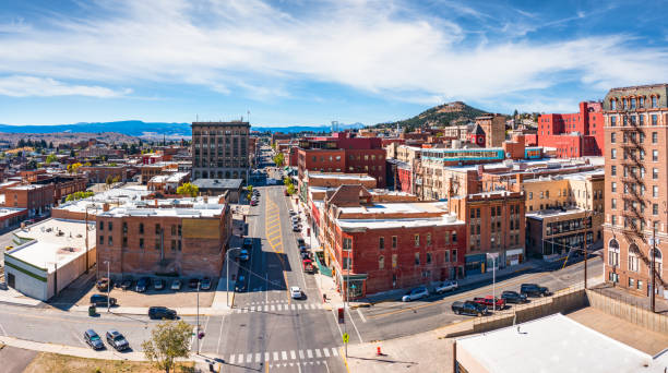 Aerial panorama of Butte, Montana