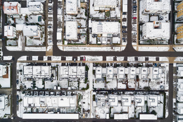 istock Houses in snow from above 2181031216