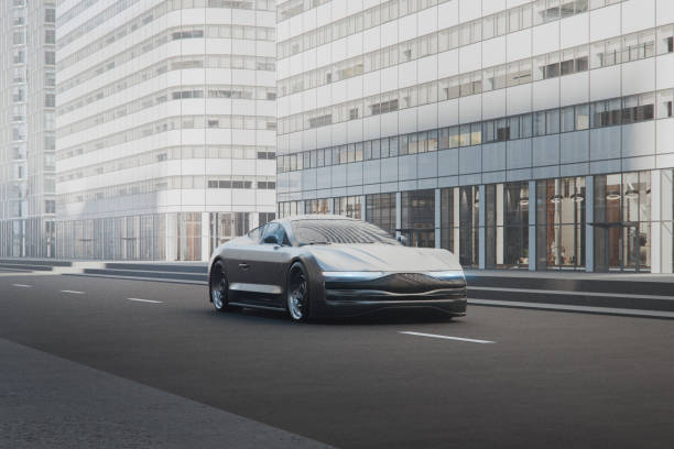 istock Generic modern car in the street 2181036941