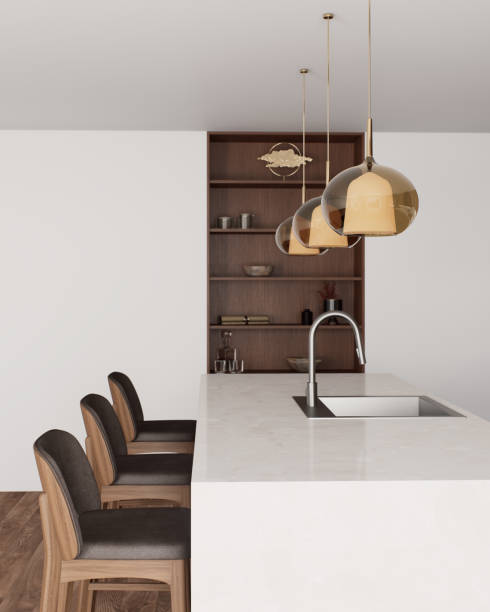 istock Explore modern kitchen design with elegant pendant lighting that enhances the ambiance 2181037429