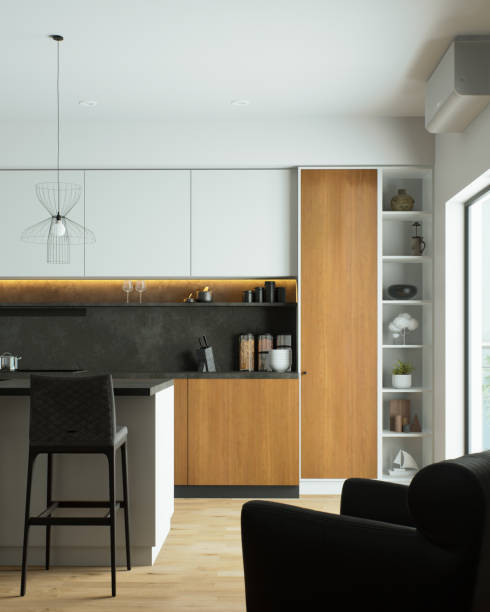 istock A stylish modern kitchen with beautiful wood and stone elements 2181038688