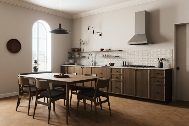 istock A modern kitchen interior that harmoniously combines rustic touches and abundant natural lighting 2181040785