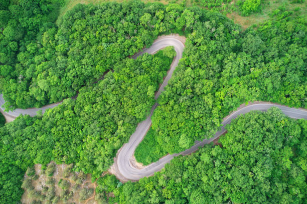 istock Road serpentine in mountain. 2181042110
