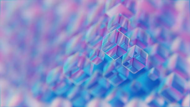 istock Abstract Blue and Pink Cubes in a Geometric 3D Pattern 2181044098
