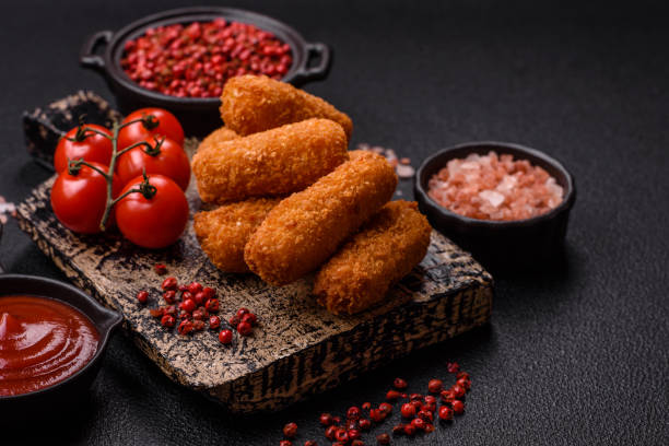 istock Delicious crispy cheese sticks with mozzarella, salt and spices 2181044666