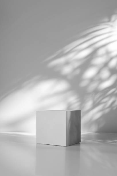 istock Background for cosmetic products with white cube podium and soft shadow 2181048500