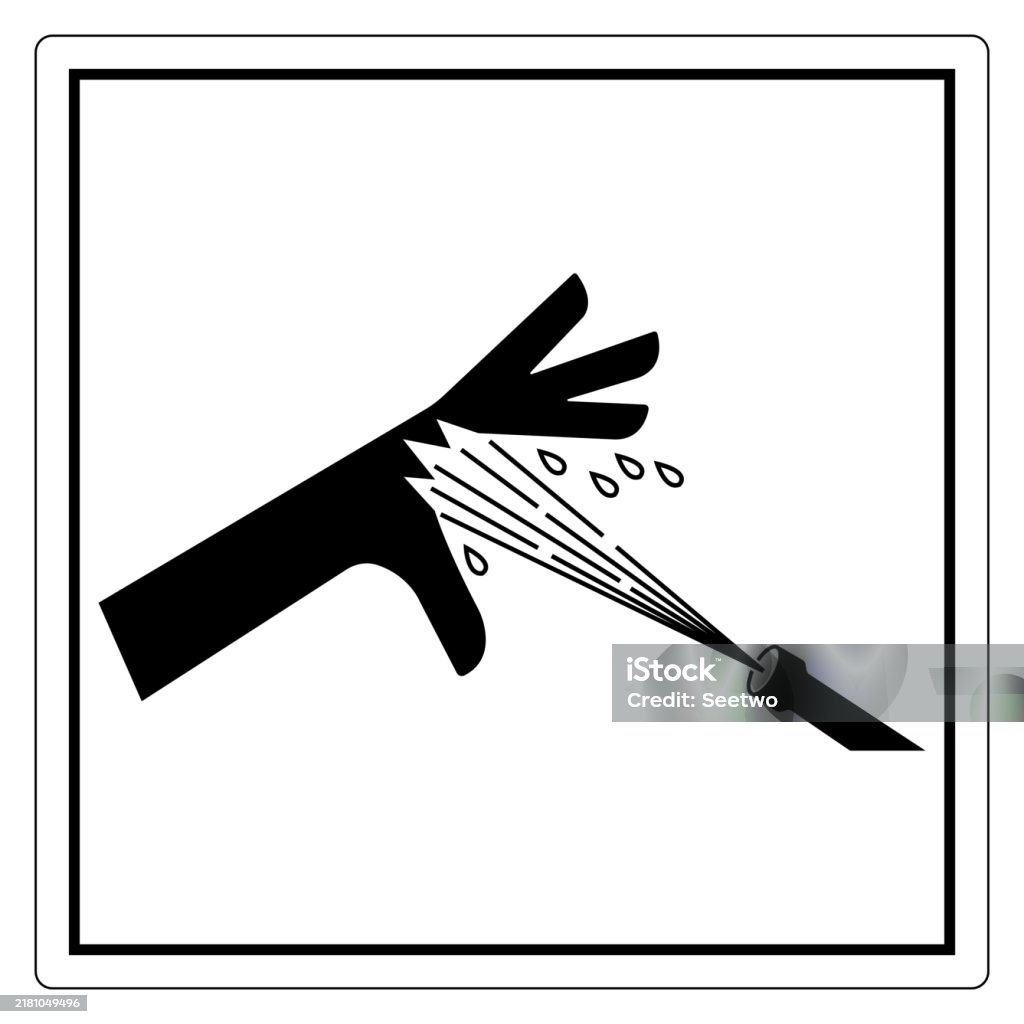 Hand Warning Vector Hand Warning Graphic For Cautionary Signage Stock Illustration ...