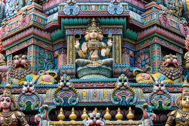 istock Colored decorations and statues, Hindu temple, Bangkok. 2181061651