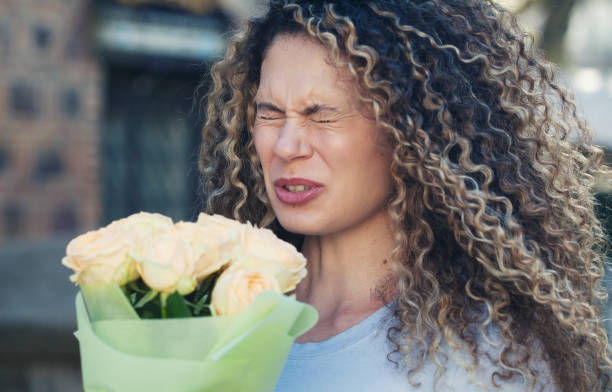 Little girl brought a bouquet of flowers for Mother's Day.