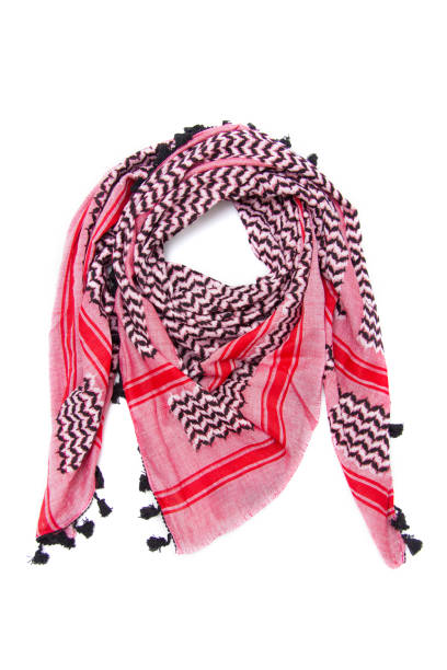 istock Pink arabic scarf isolated on white background 2181063576