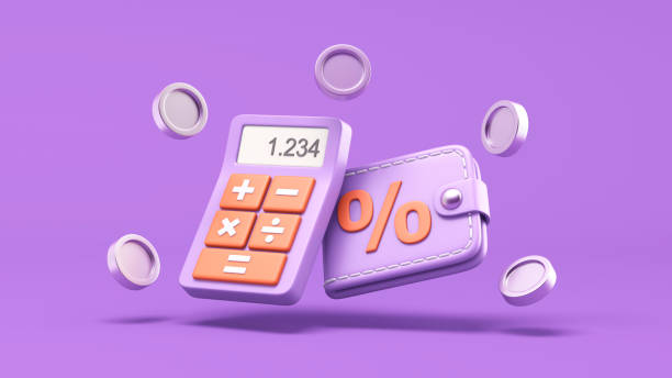istock Calculator with wallet and percentage symbol 2181064379