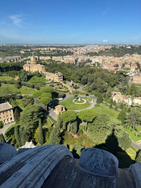 Panoramic view of Vatican gardens