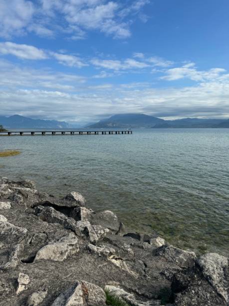 istock Lake Garda Shoreline with pier 2181070660