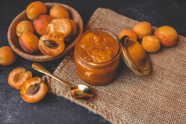 istock Jar of organic craft apricot jam 2181079756