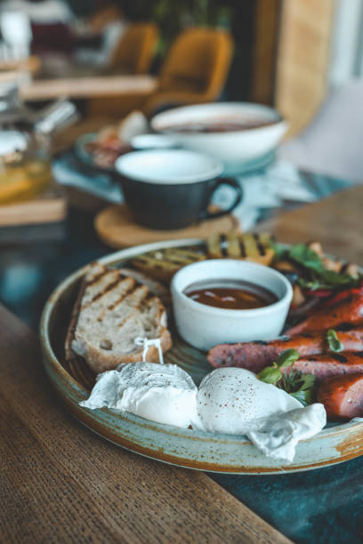 English breakfast served in a restaurant