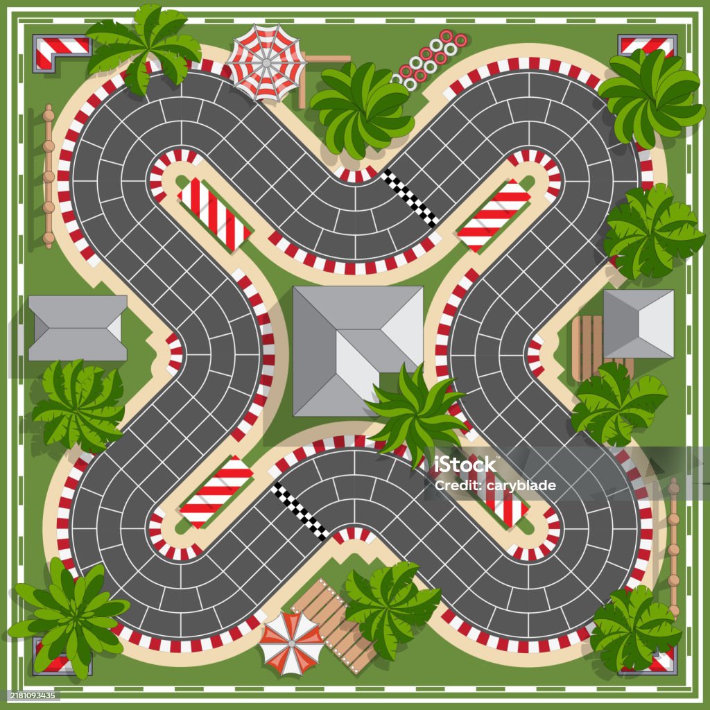 Game Racing Track Visual Race Track Stock Illustration - Download Image Now - Sports Race ...