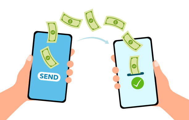 istock Money transfer. Online payment. Send and receive money via smartphone. Mobile banking payment app. 2181103246