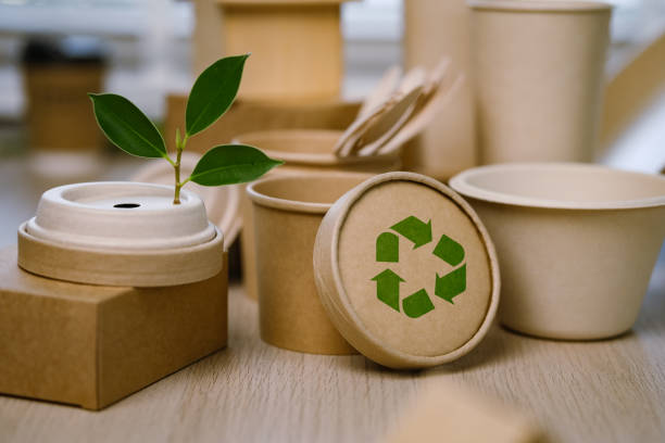 istock Cardboard boxes and packaging, food containers and recycling symbols, recycling concepts using green technology, investing in green businesses, good green organizations, clean communities, etc. 2181103358