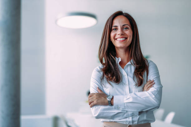 istock Confident businesswoman in modern office. 2181114488