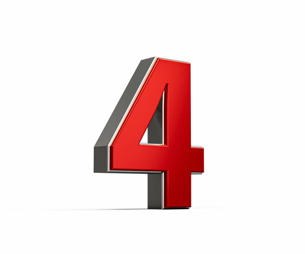 istock Bold Vibrant Red Number Four Number 4 With Sleek Metallic Gleam On White Background 3D Illustration 2181115907