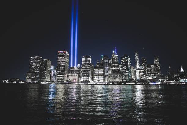 istock NYC skyline with Tribute in Light 2181118250