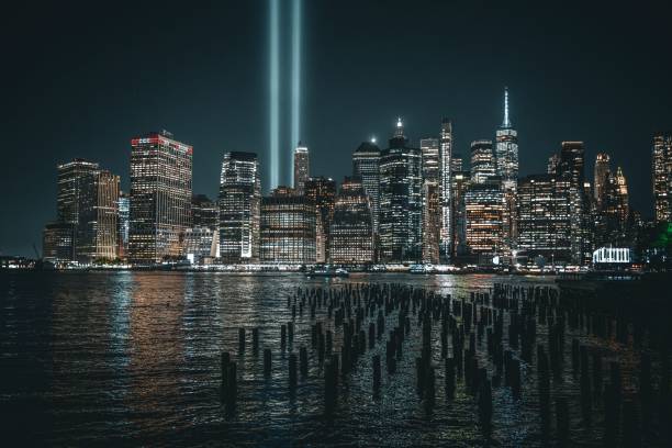 istock New York City skyline with Tribute in Light 2181118253