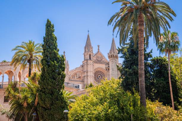 istock Palma Cathedral amidst lush greenery in Mallorca. 2181118290