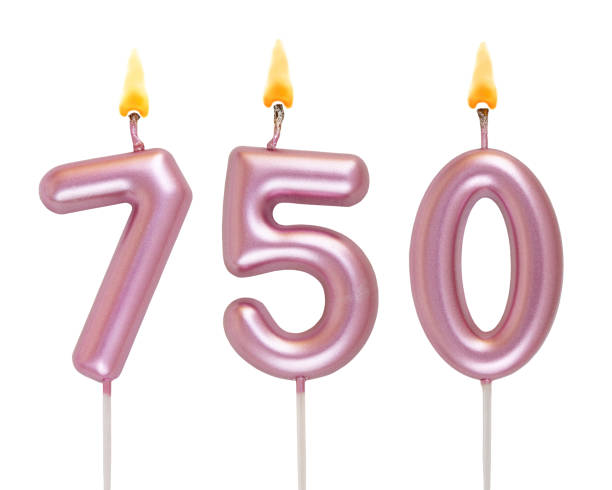 istock Pink birthday candles isolated on white background, number 750 2181122307