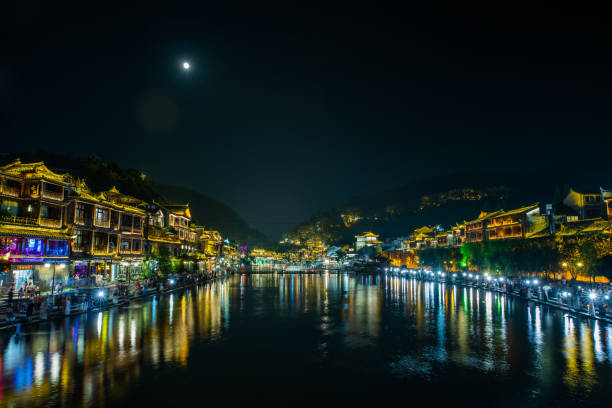 istock Fenghuang Ancient Town at night 2181127520