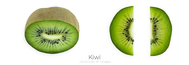 istock Kiwi slice on a white background. Macro photo. 2181128885