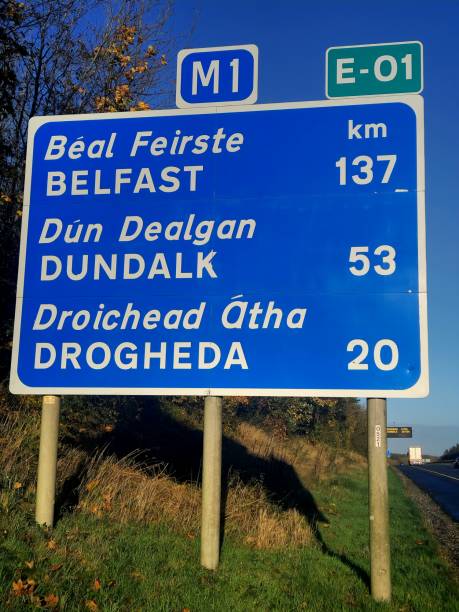 istock M1 motorway sign Drogheda Dundalk Belfast 2181129145