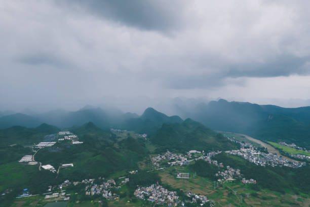 istock Aerial view of Karst formation at rainstorm 2181130332