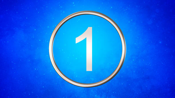 This stock image silver number 1 shines against a backdrop of glittering blue particles, creating an elegant and festivel. The sparkling blue background enhances the brilliance of the number, adding depth and a touch of glamour. This dynamic scene combines luxury with a sense of celebration, as shimmering particles dance around the bold digit, creating an eye-catching, cheerful design perfect for marking special moments.