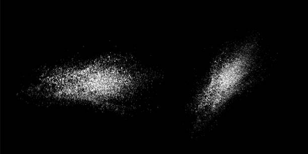 istock Sparkling dust, powder. Snow powder, blizzard, strong wind. Powdery, sugar, salt powder. Design element for holiday backgrounds, cards, invitations, flyers. 2181133193