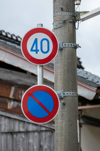 istock Speed limit sign on the street 2181137596