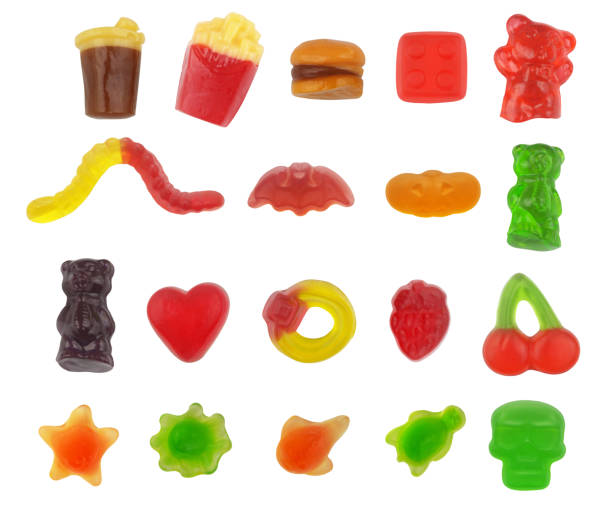 istock Different gummy candies isolated on white background 2181140967